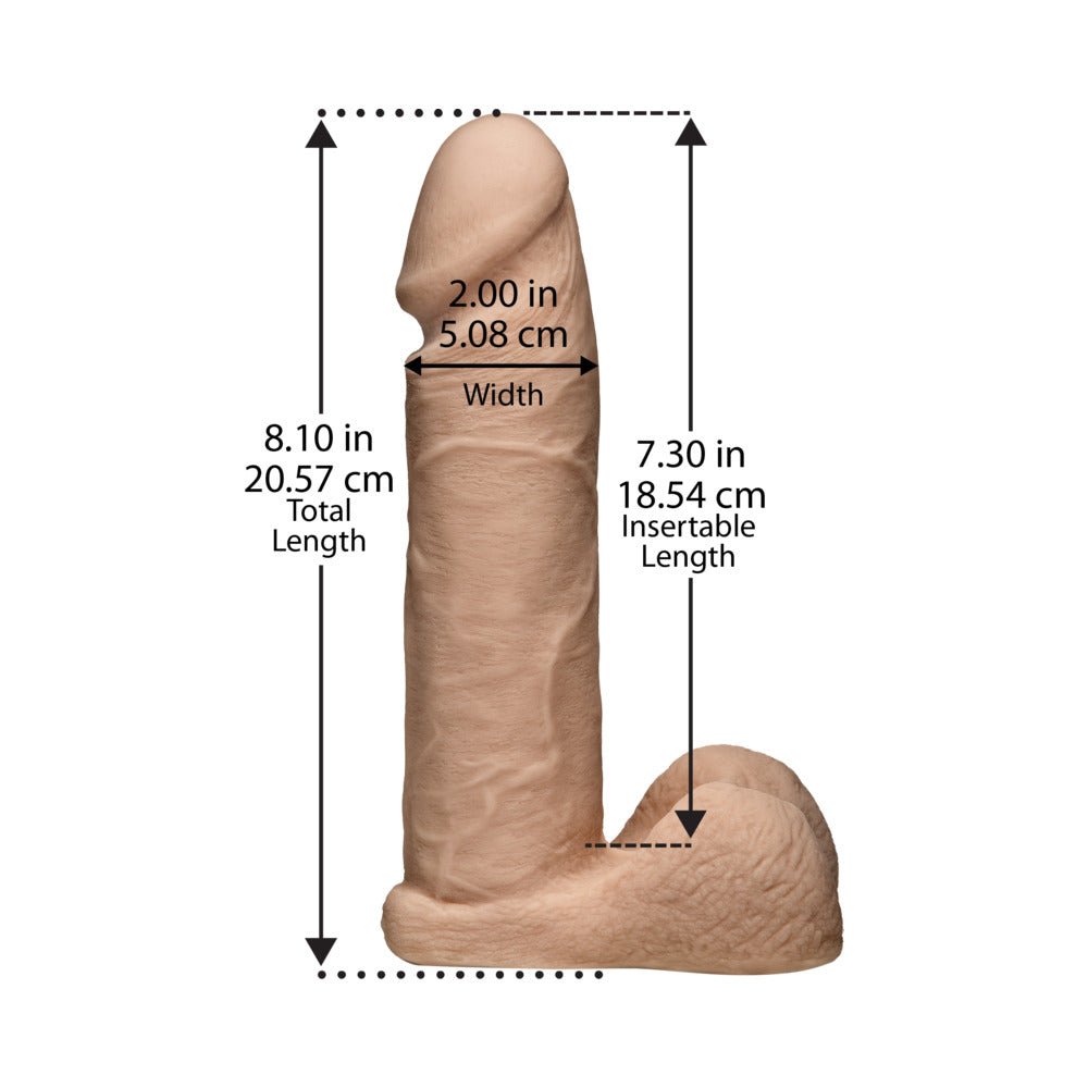 Vac-U-Lock 8&quot; Ultraskyn Dildo With Ultra Harness - Beige