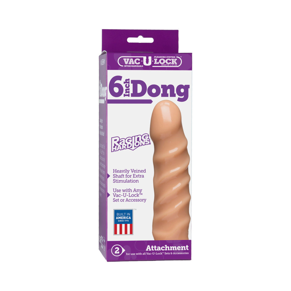 Vac-U-Lock 6&quot; Raging Hard-Ons Dong - Beige