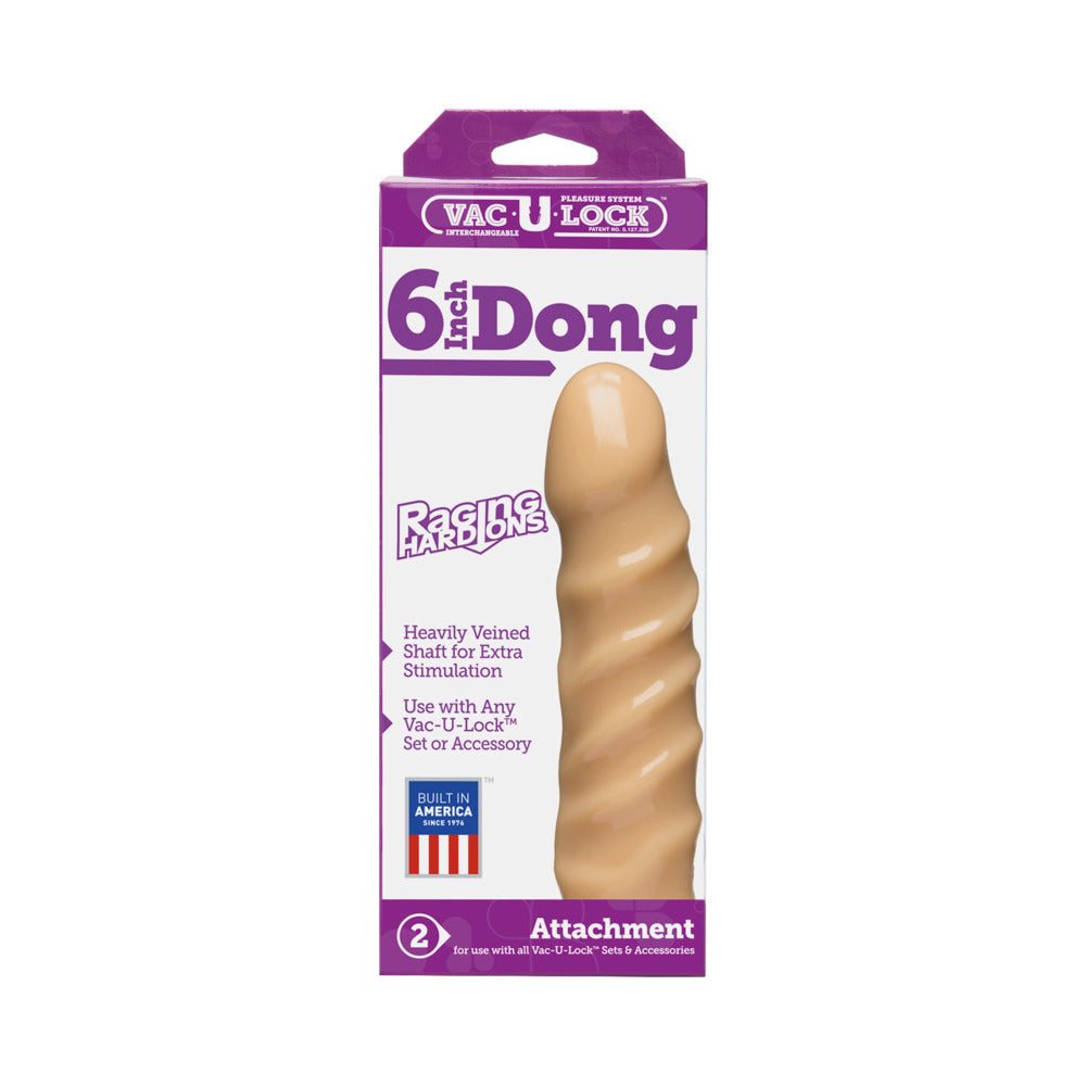 Vac-U-Lock 6&quot; Raging Hard-Ons Dong - Beige