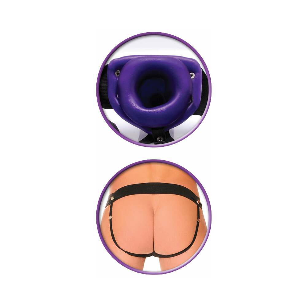 Fetish Fantasy For Him Or Her Vibrating Hollow Strap-On Purple