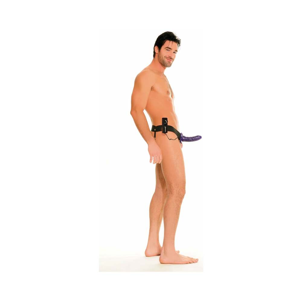 Fetish Fantasy For Him Or Her Vibrating Hollow Strap-On Purple