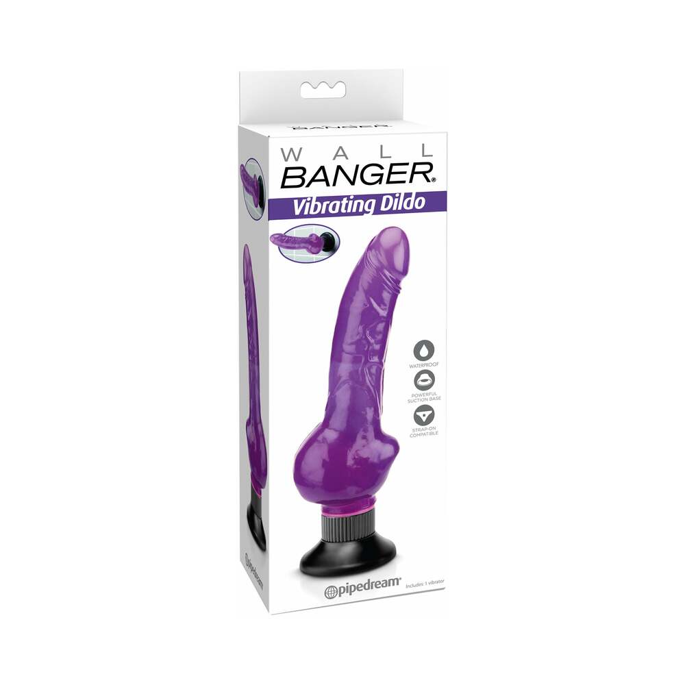 Waterproof Wall Bangers Purple Suction Cup Dildo