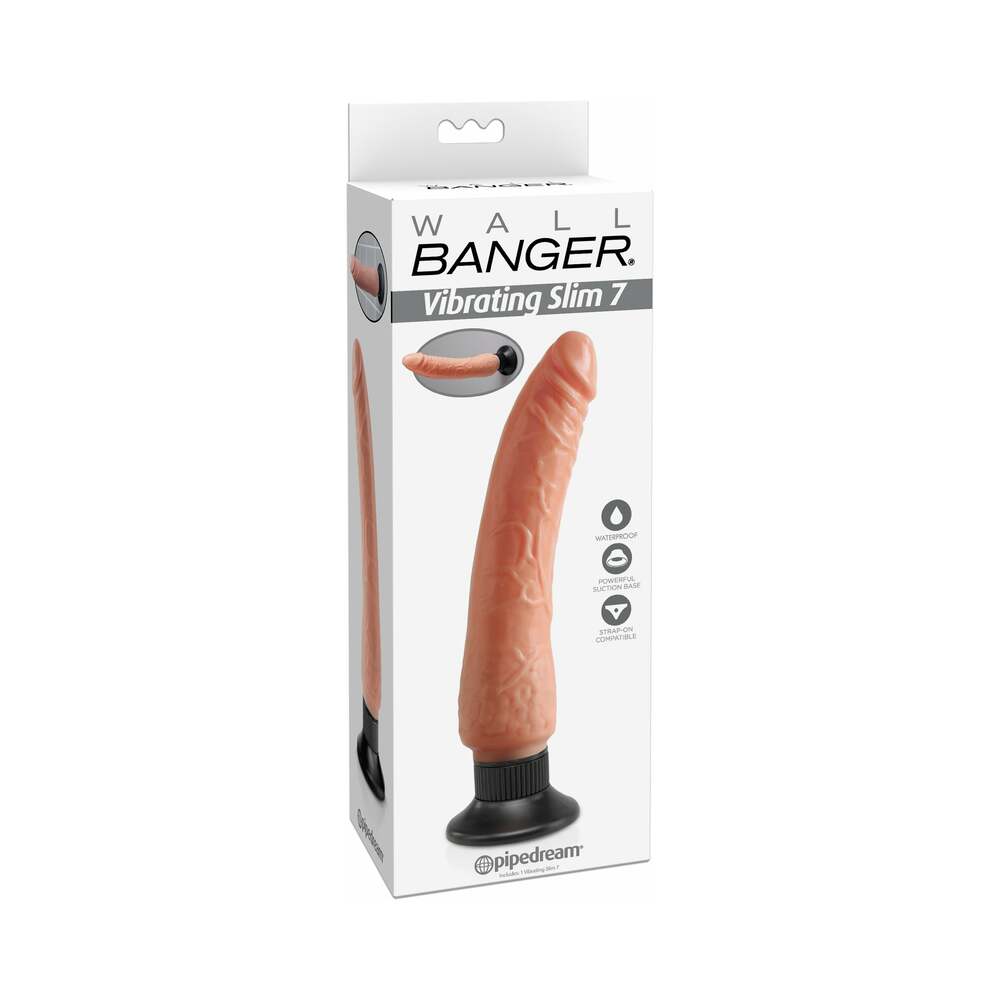 Waterproof Wall Bangers Beige Vibrating Dildo