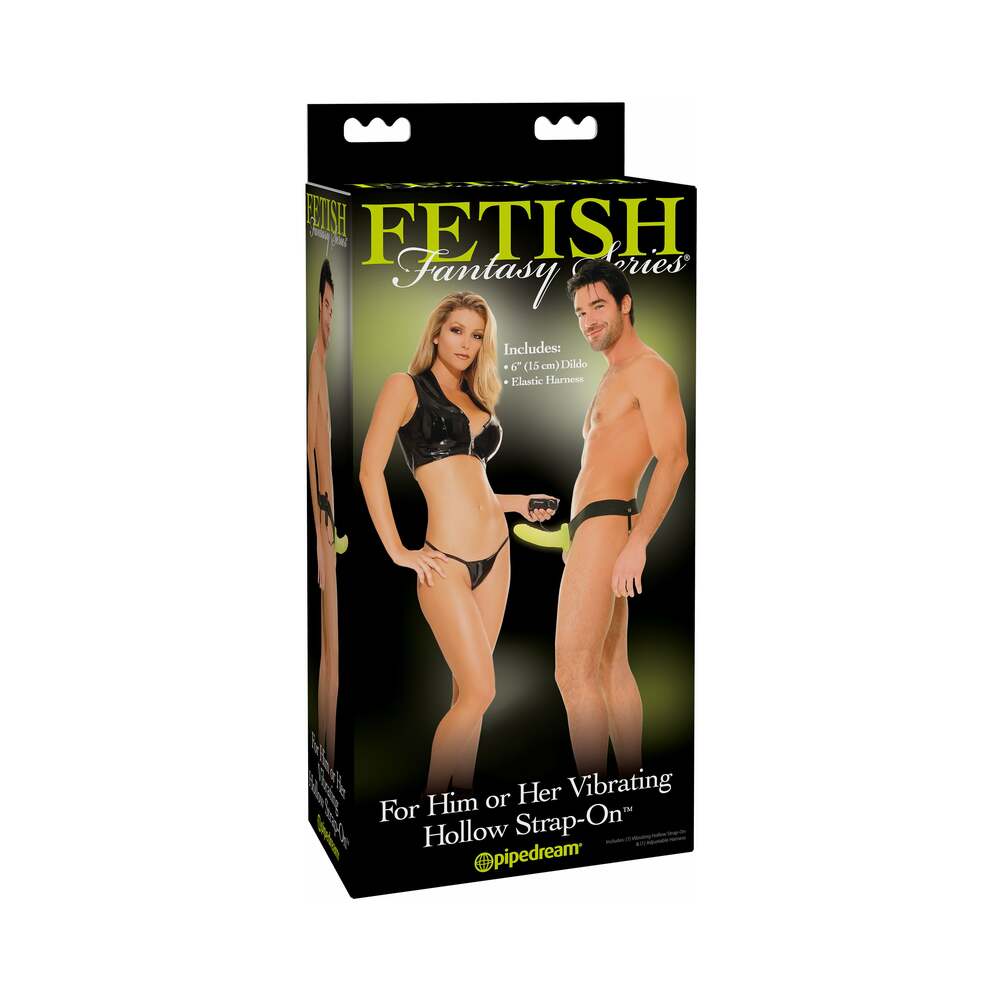 Fetish Fantasy Vibrating Hollow Strap-On Glow In The Dark