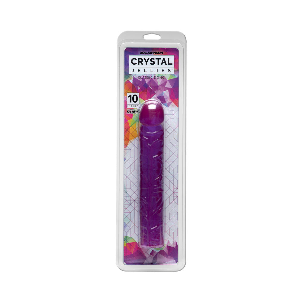 Crystal Jellies 10In Classic Dildo - Purple