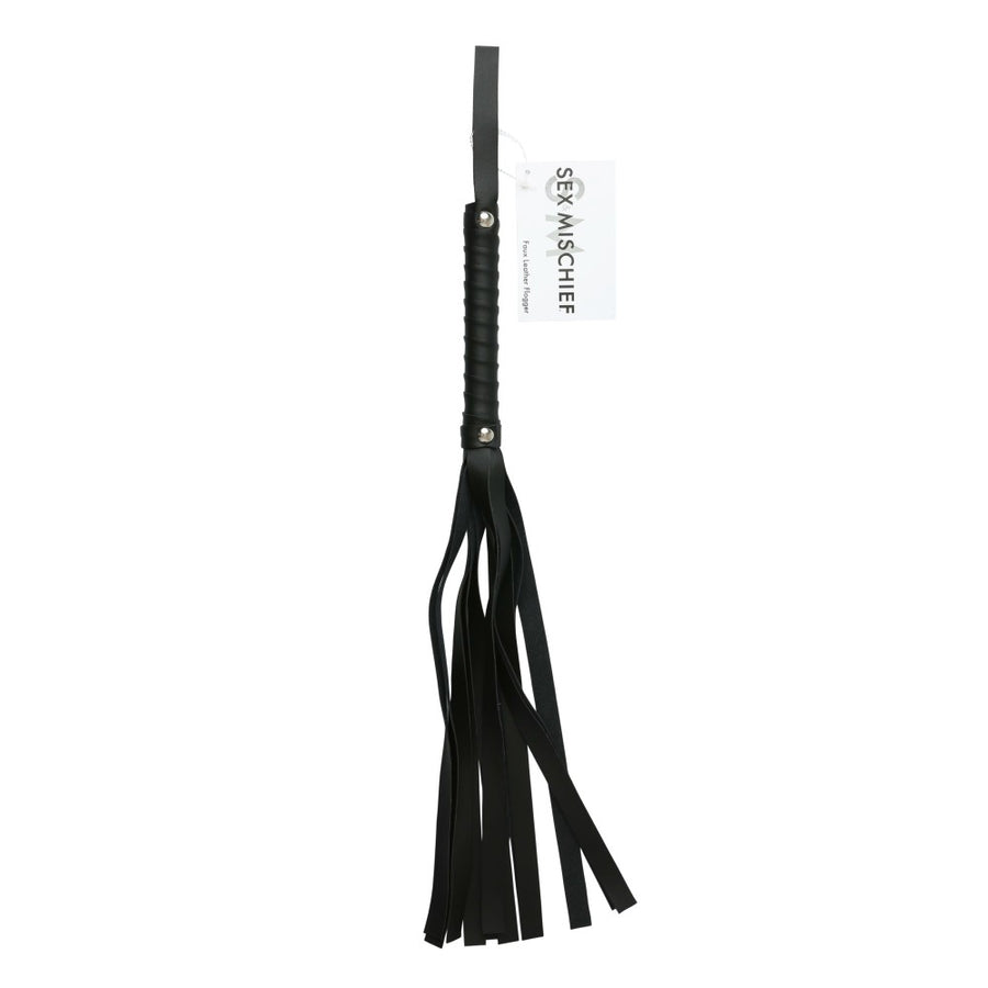 Faux Leather Flogger Black