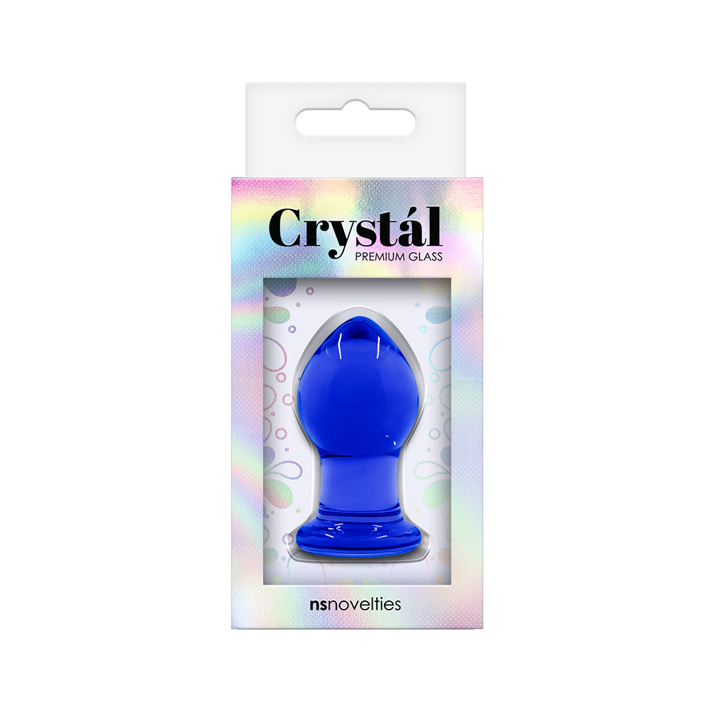 Crystal Premium Glass Plug - Small - Clear Blue