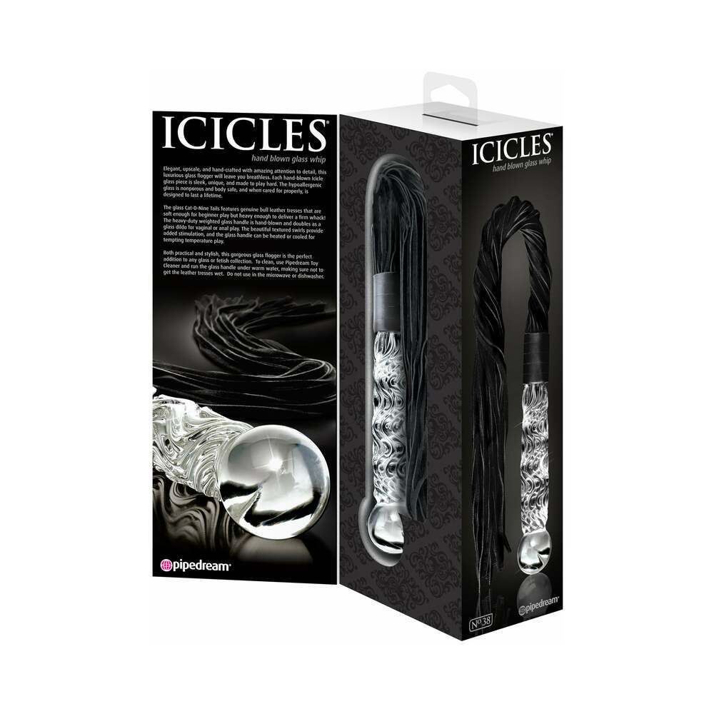 Icicles No 38 Glass Handle Cat O Nine Tails Whip