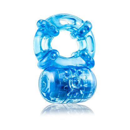 Blush Stay Hard Vibrating Reusable Cock Ring - Blue