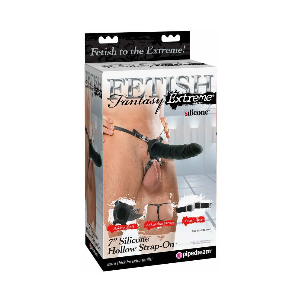 Fetish Fantasy Extreme 7-Inch Silicone  Hollow Strap-On - Black