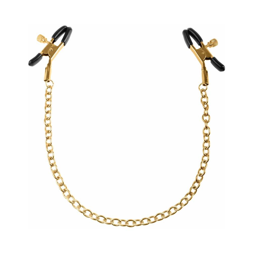 Fetish Fantasy Gold Chain Nipple Clamps - Gold