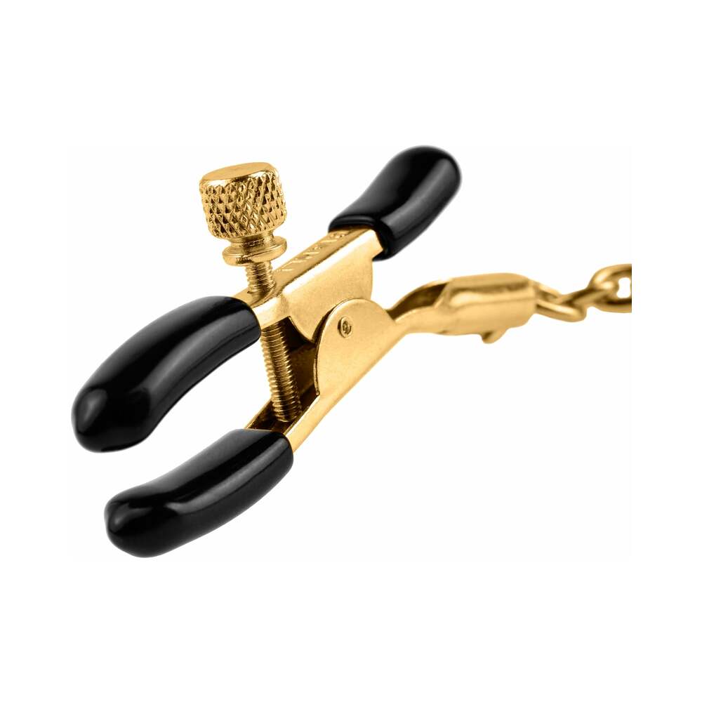 Fetish Fantasy Gold Chain Nipple Clamps - Gold