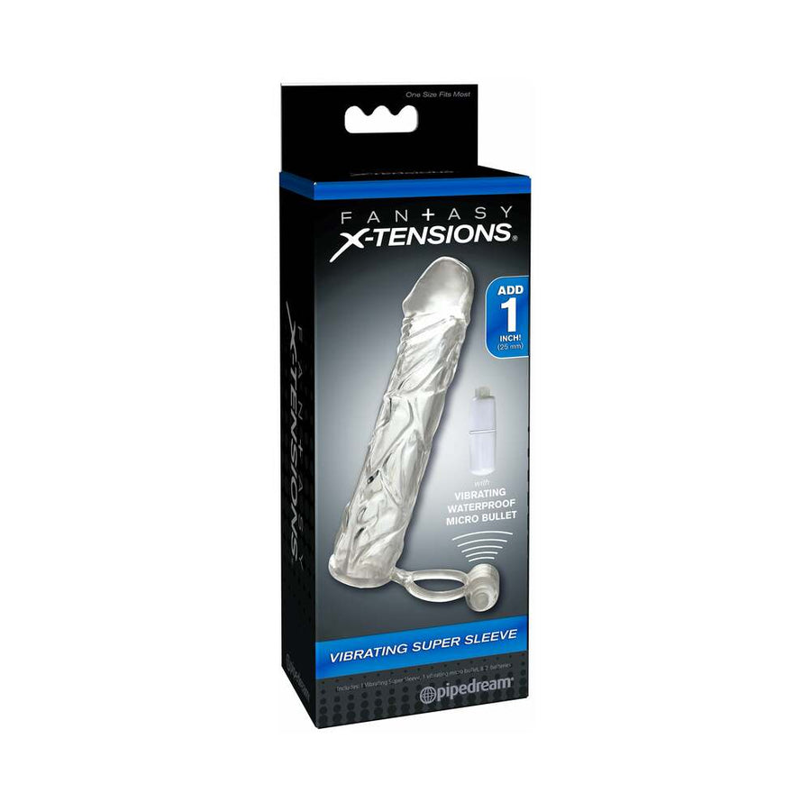 Fantasy X-Tensions Vibrating Super Sleeve - Clear