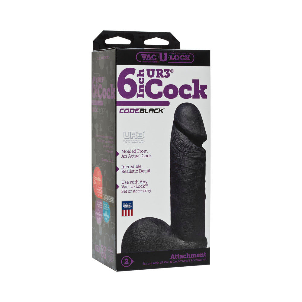 Vac-U-Lock - Ur3 6 Inch Realistic Cock Codeblack