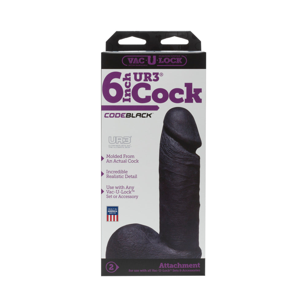 Vac-U-Lock - Ur3 6 Inch Realistic Cock Codeblack