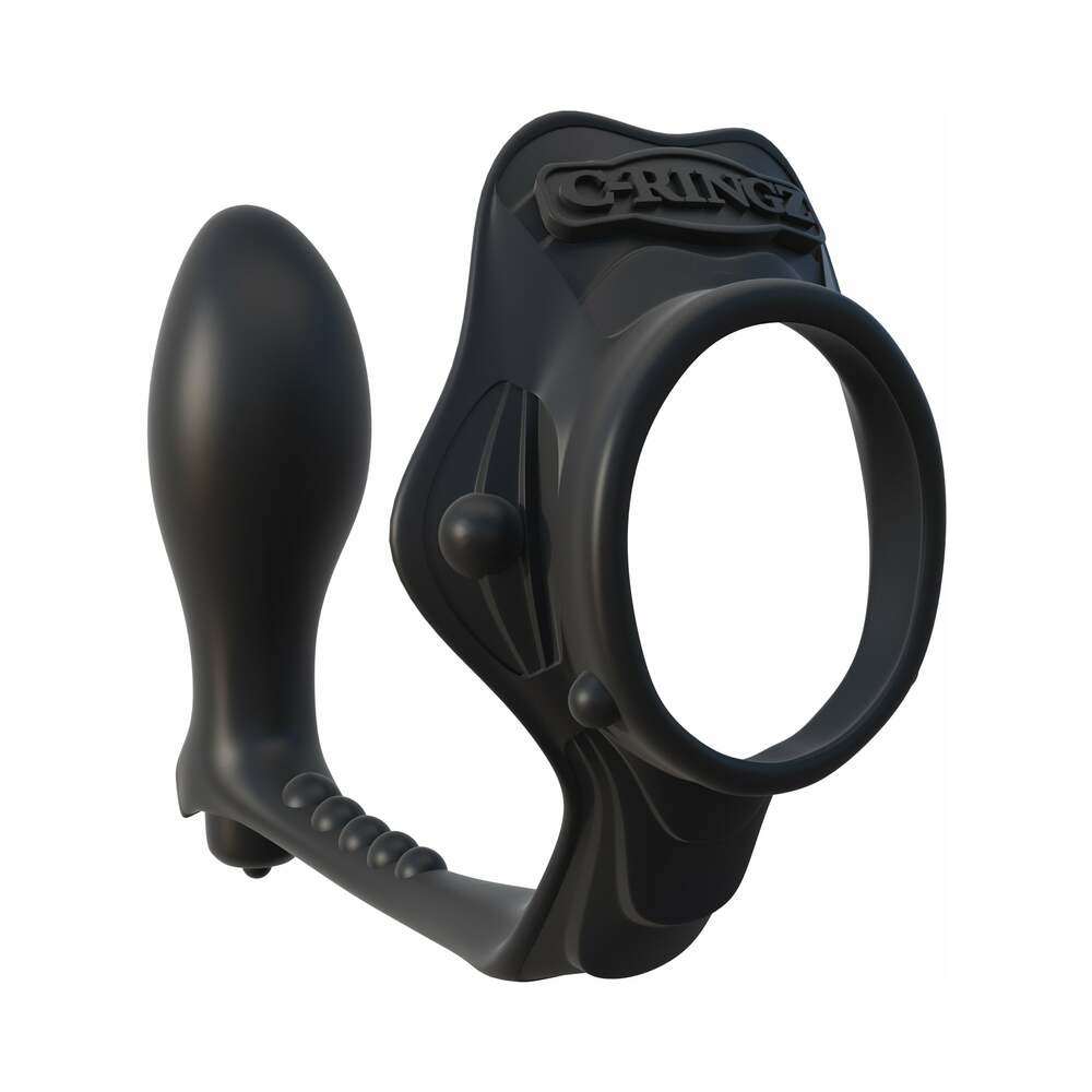 Fantasy C-Ringz Rock Hard Ass-Gasm Vibrating Ring - Black