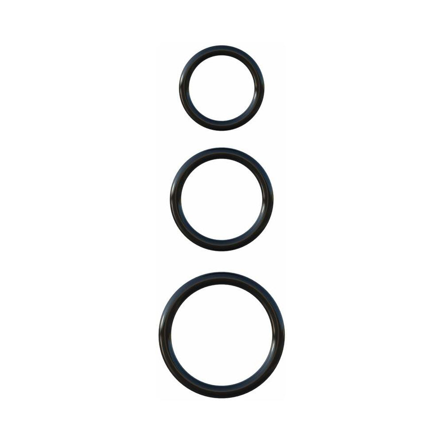 Fcr Silicone 3 Rings Stamina Set Black