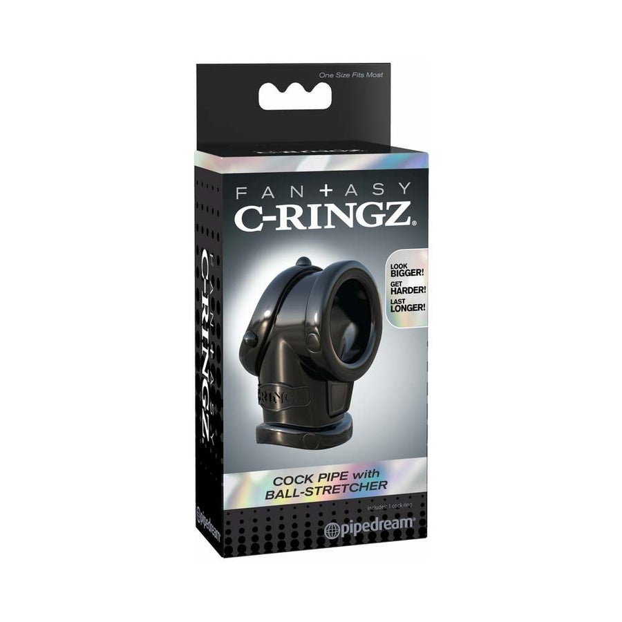 Fantasy C-Ringz Cock Pipe W/Ball Stretcher - Black