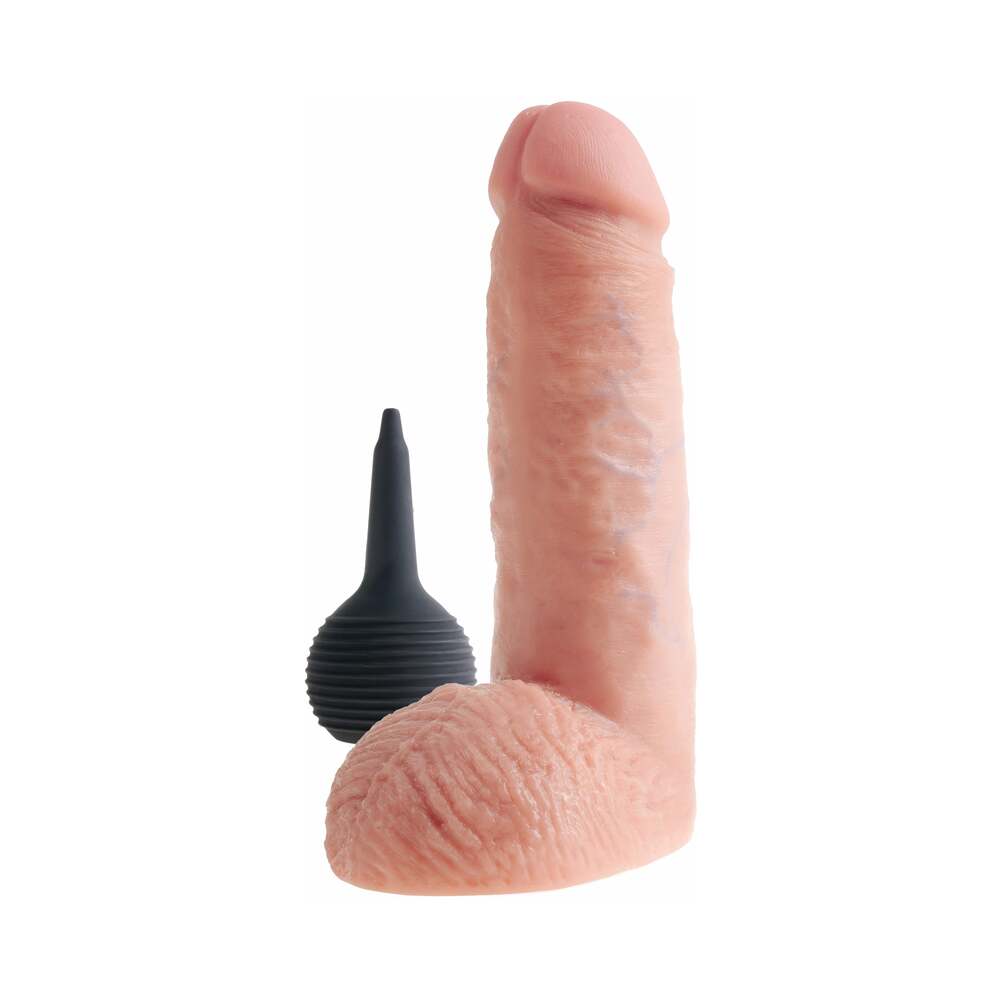 King Cock 8 Inches Squirting C*Ck Balls Beige