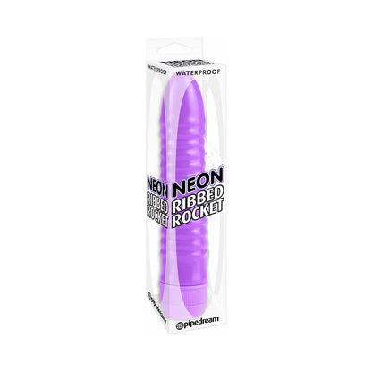 Neon Ribbed Rocket Vibrator