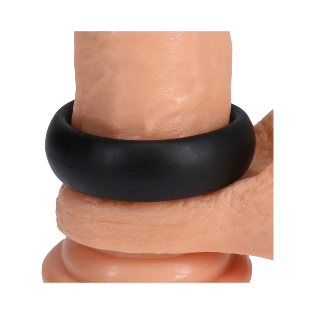 Rock Solid Silicone Black C Ring, Medium (1 7/8In) In A Clamshell