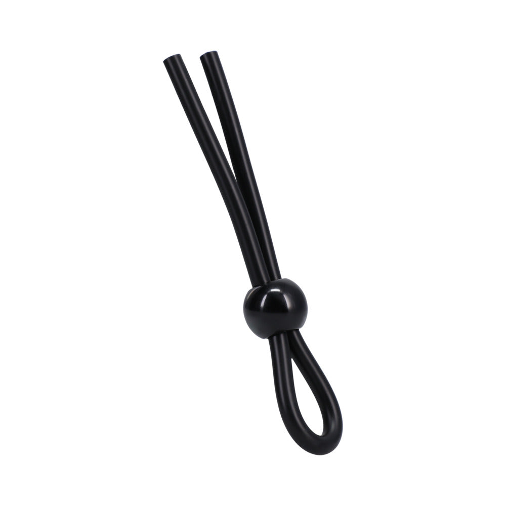 Rock Solid Lasso Single Adjustable Black Silicone Cock Tie