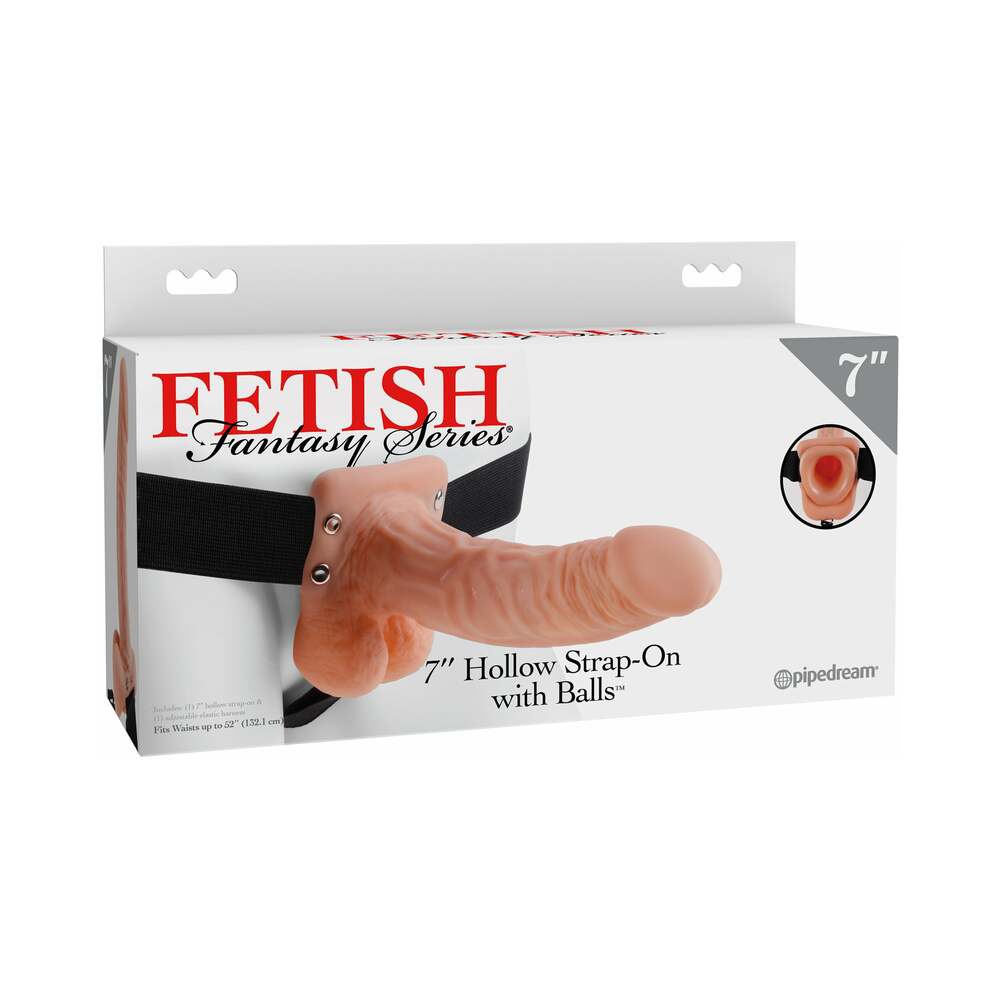 Fetish Fantasy Vibe Hollow Strap On W/Balls 7 Purp