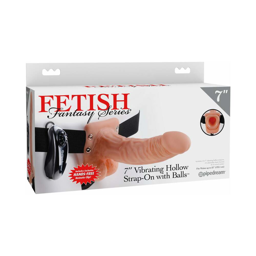 Fetish Fantasy Vibe Hollow Strap On W/Balls 7 Flesh