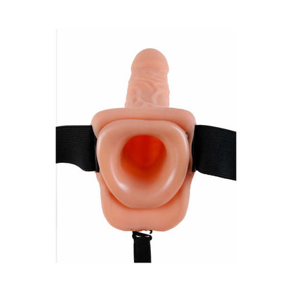 Fetish Fantasy Series 9-Inch Vibrating Hollow Strap-On With Balls - Brown