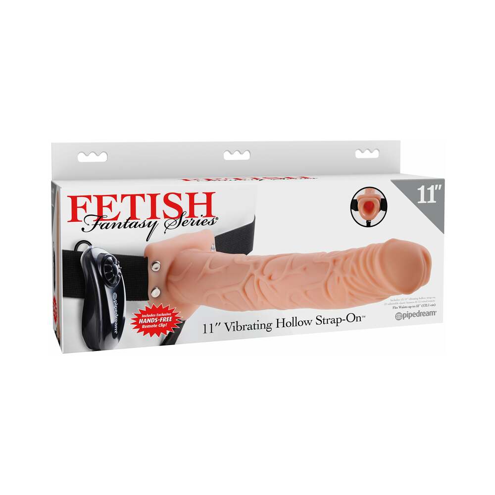 Fetish Fantasy Series 11-Inch Vibrating  Hollow Strap-On - Flesh