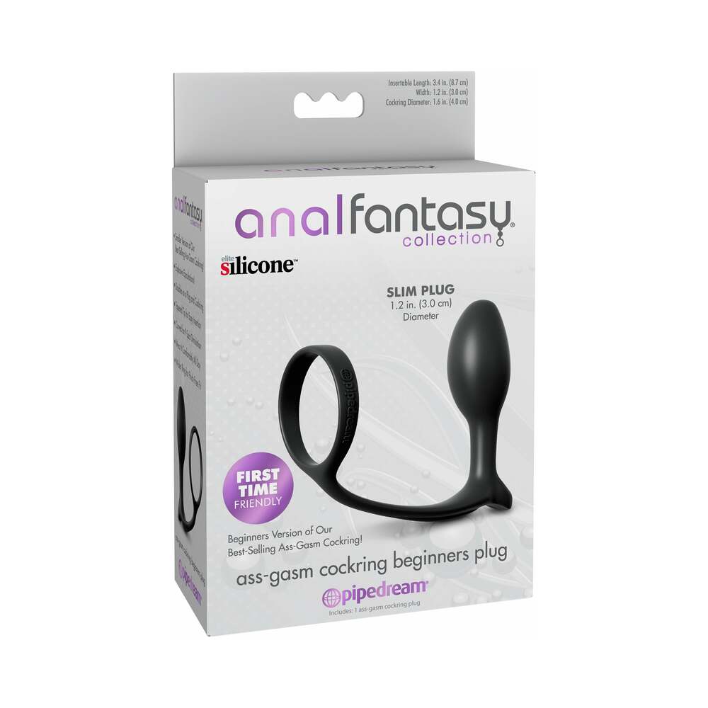 Anal Fantasy Ass-Gasm Cockring Beginners Plug - Black