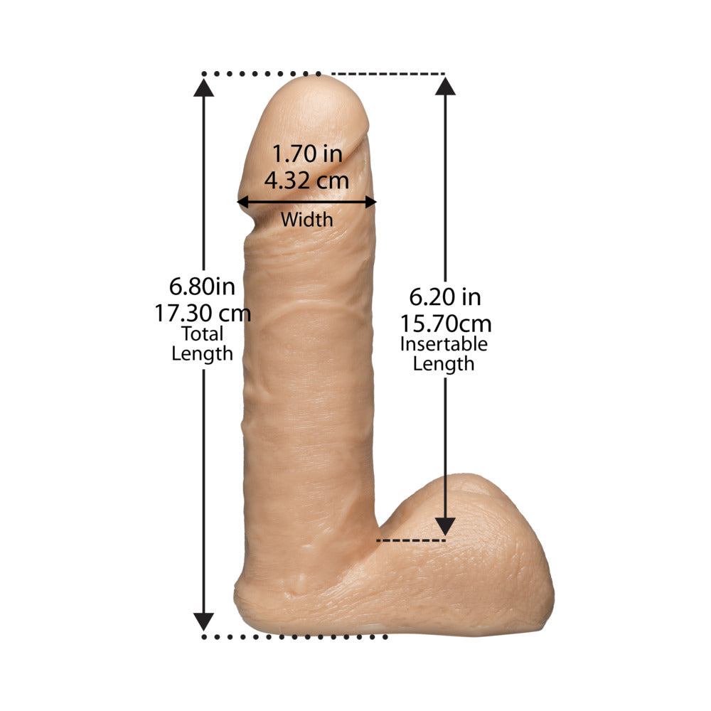 Vac-U-Lock 6&quot; Realistic Dildo - Beige