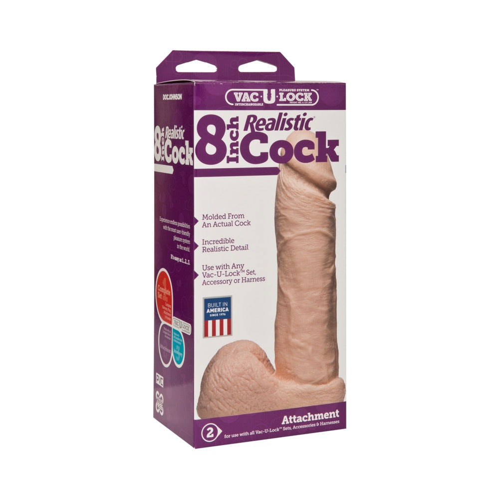 Vac-U-Lock 8 Inches Realistic Dildo