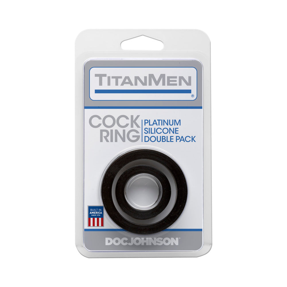 Titanmen Cock Ring Platinum Silicone Double Pack