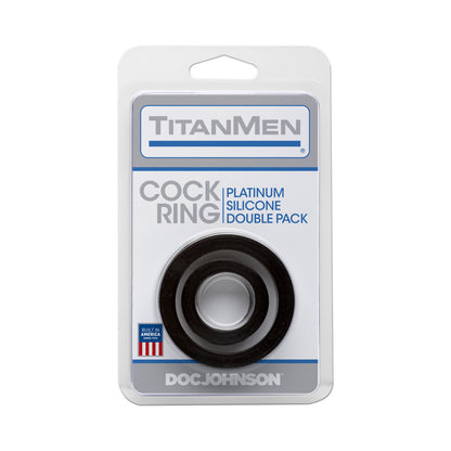 Titanmen Cock Ring Platinum Silicone Double Pack