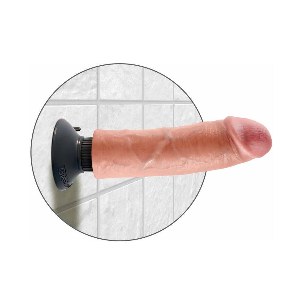 King Cock 8 Inches Vibrating Dildo Beige