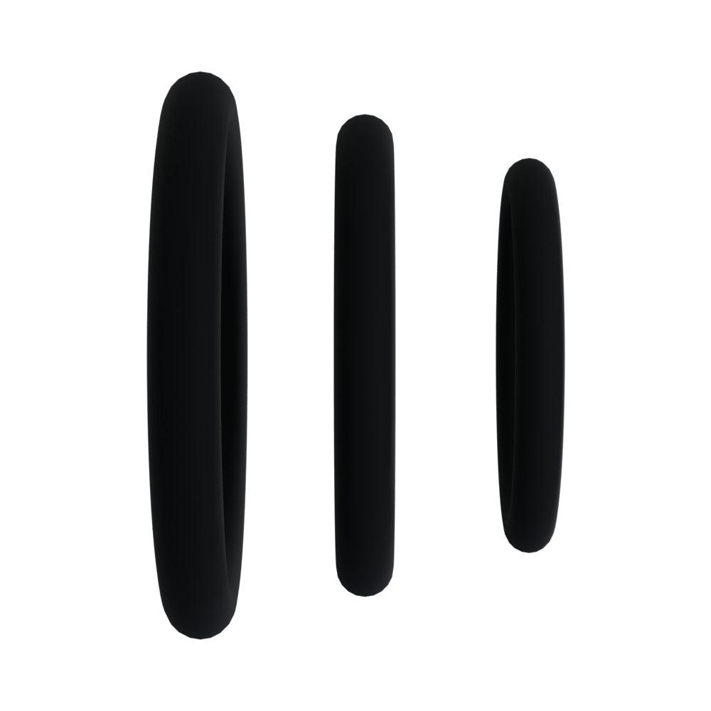 Rock Solid Tri-Pack Silicone Gasket Cock Rings Black