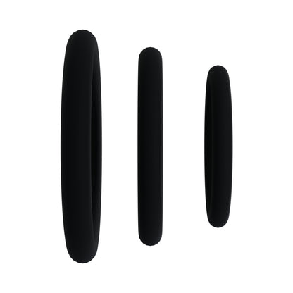 Rock Solid Tri-Pack Silicone Gasket Cock Rings Black