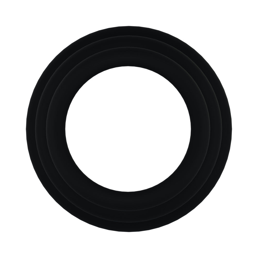 Rock Solid Tri-Pack Silicone Gasket Cock Rings Black