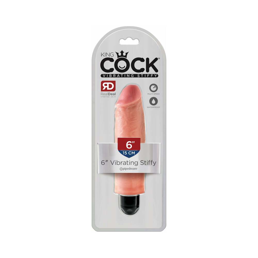 King Cock 6 Inches Vibrating Stiffy Beige