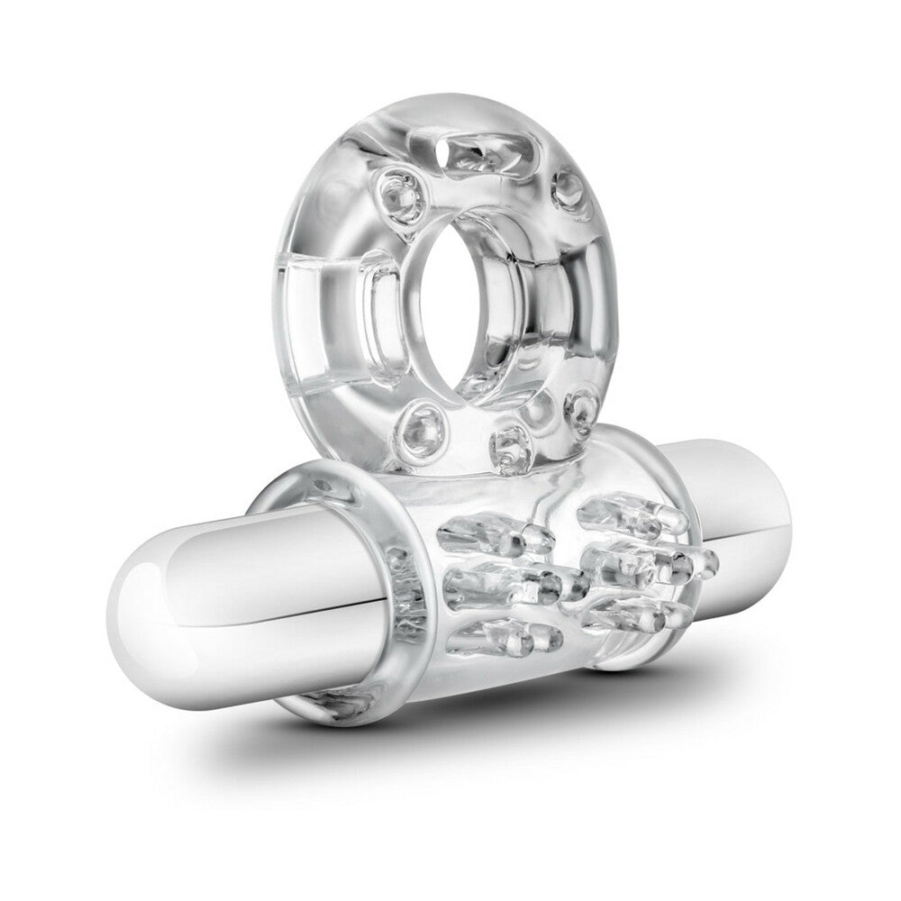 Blush Stay Hard 10 Function Vibrating Bull Ring Cock Ring - Clear