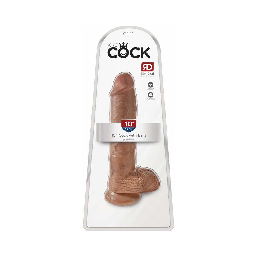 King Cock 10 Inch Suction Cup Dildo W/Balls