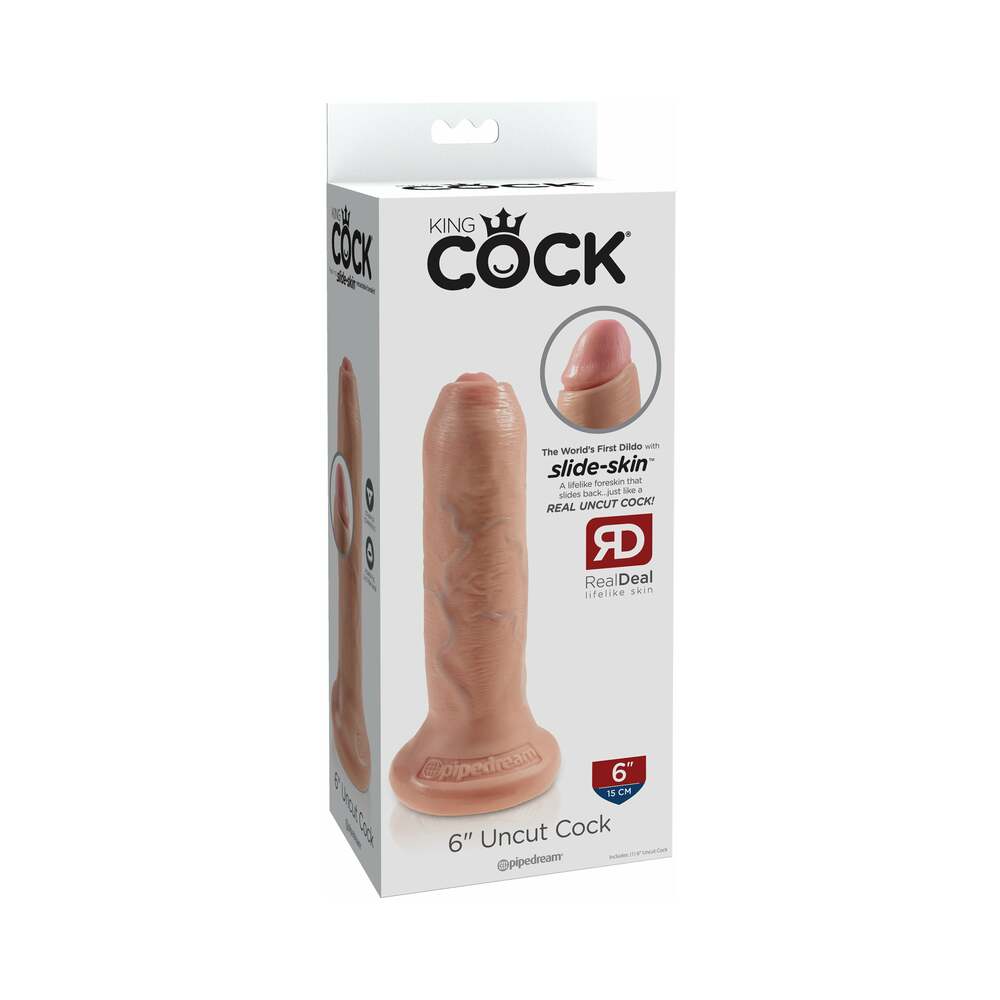 King Cock 6 Inches Uncut Dildo Beige