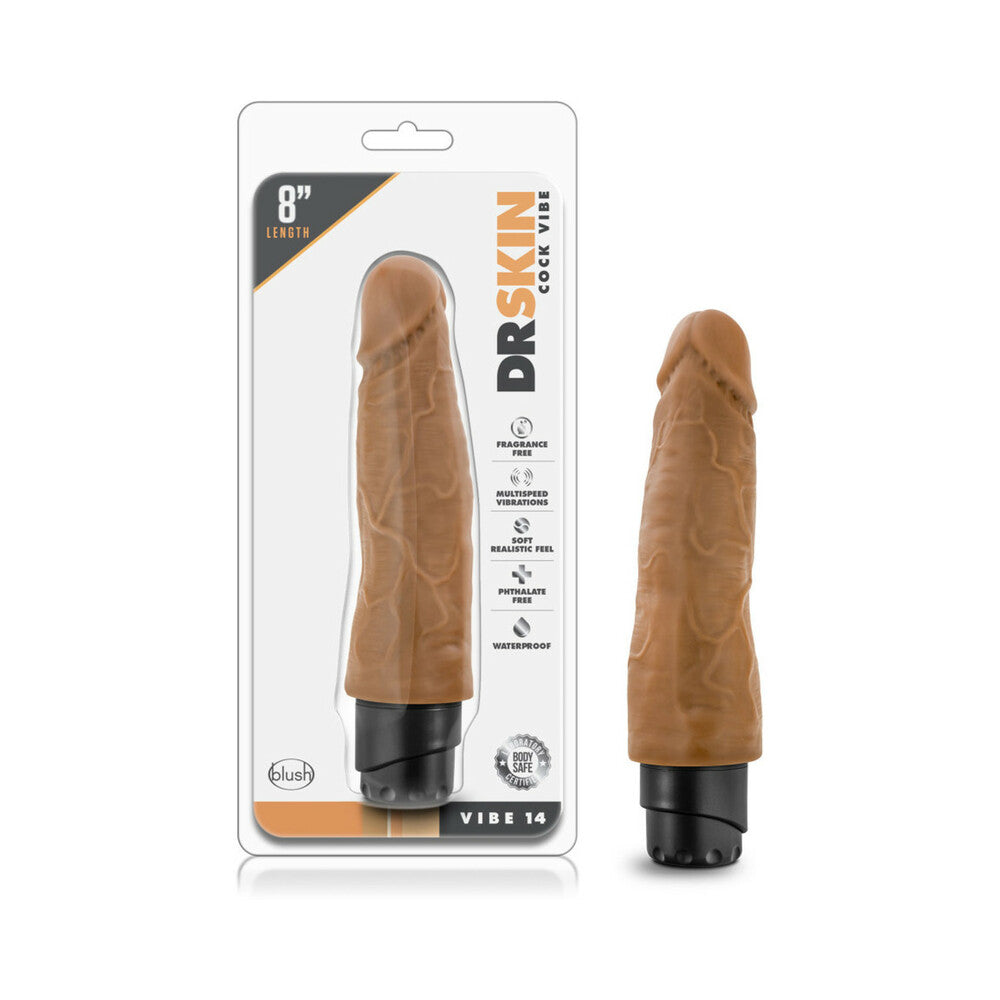 Dr. Skin - Cock Vibe 14 - 8 Inch Vibrating Cock - Mocha