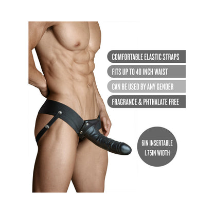 Dr. Skin - 6 Inch Hollow Strap On - Black