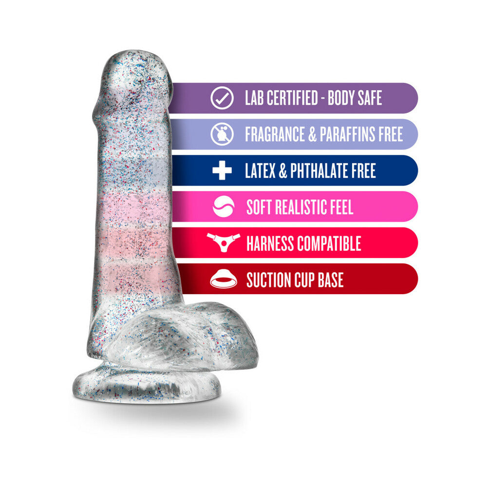 Naturally Yours - 6&quot; Glitter Cock - Sparkling Clear