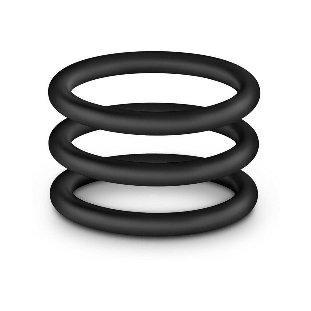 Blush Performance Vs3 Pure Premium Silicone Cockrings Large - Black