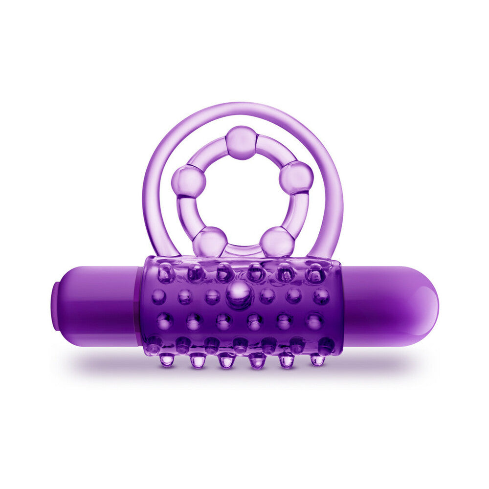 Blush Play With Me The Player Vibrating Double Strap Cockring - Purple