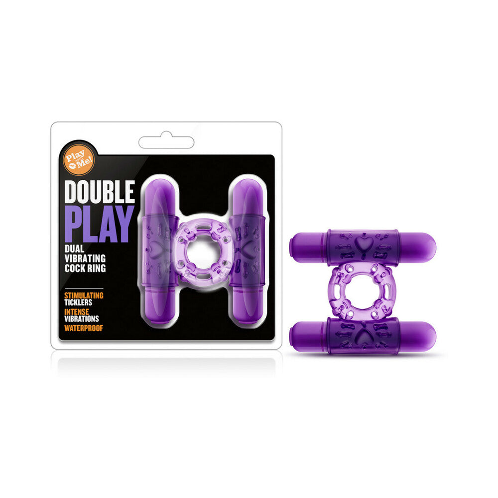 Blush Play With Me Double Play Dual Vibrating Cockring - Purple