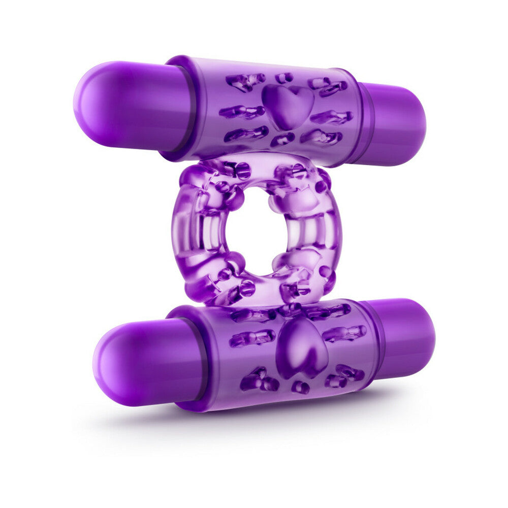 Blush Play With Me Double Play Dual Vibrating Cockring - Purple